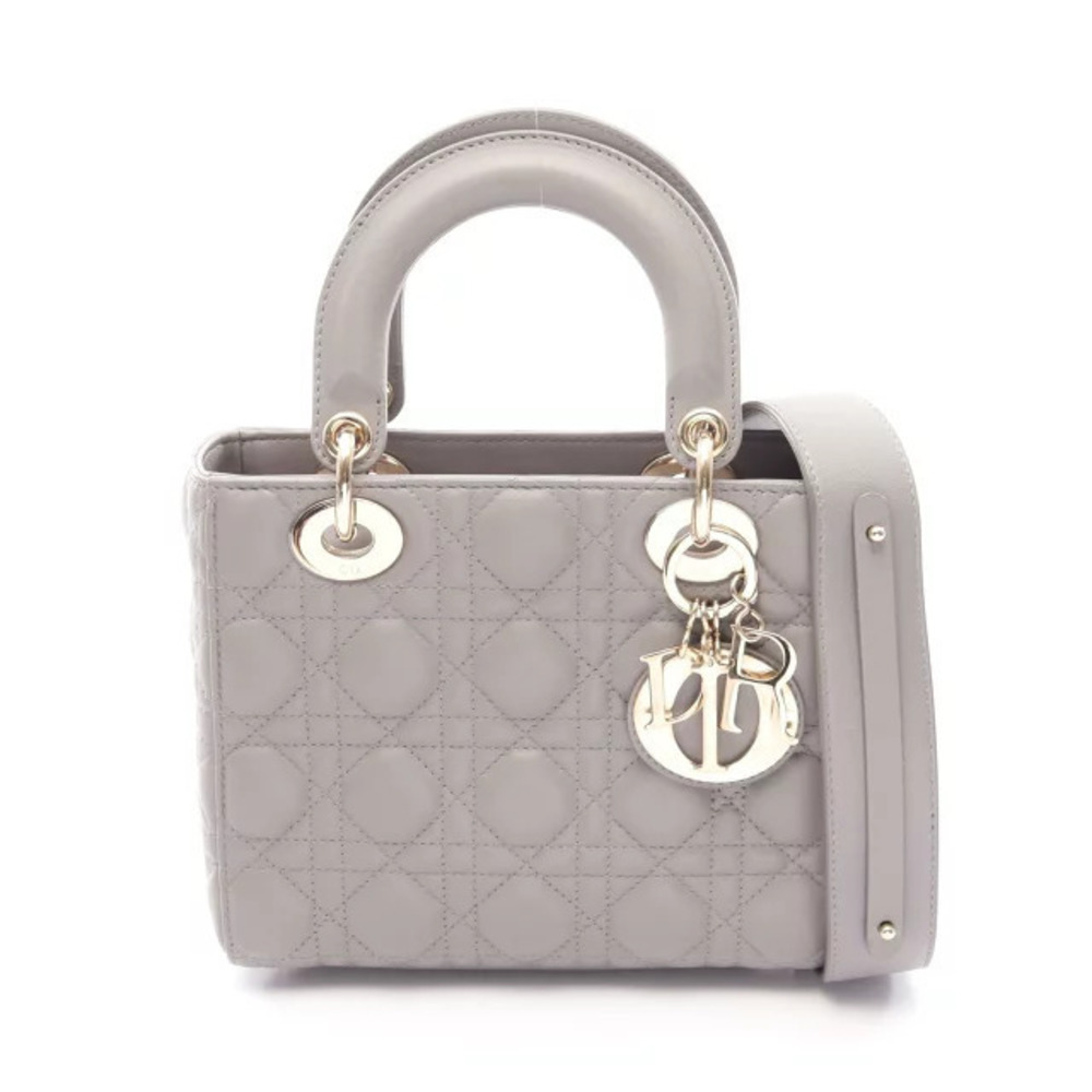 Christian Dior LADY MY ABCChristian Dior Cannage Handbag Leather Bag Gray